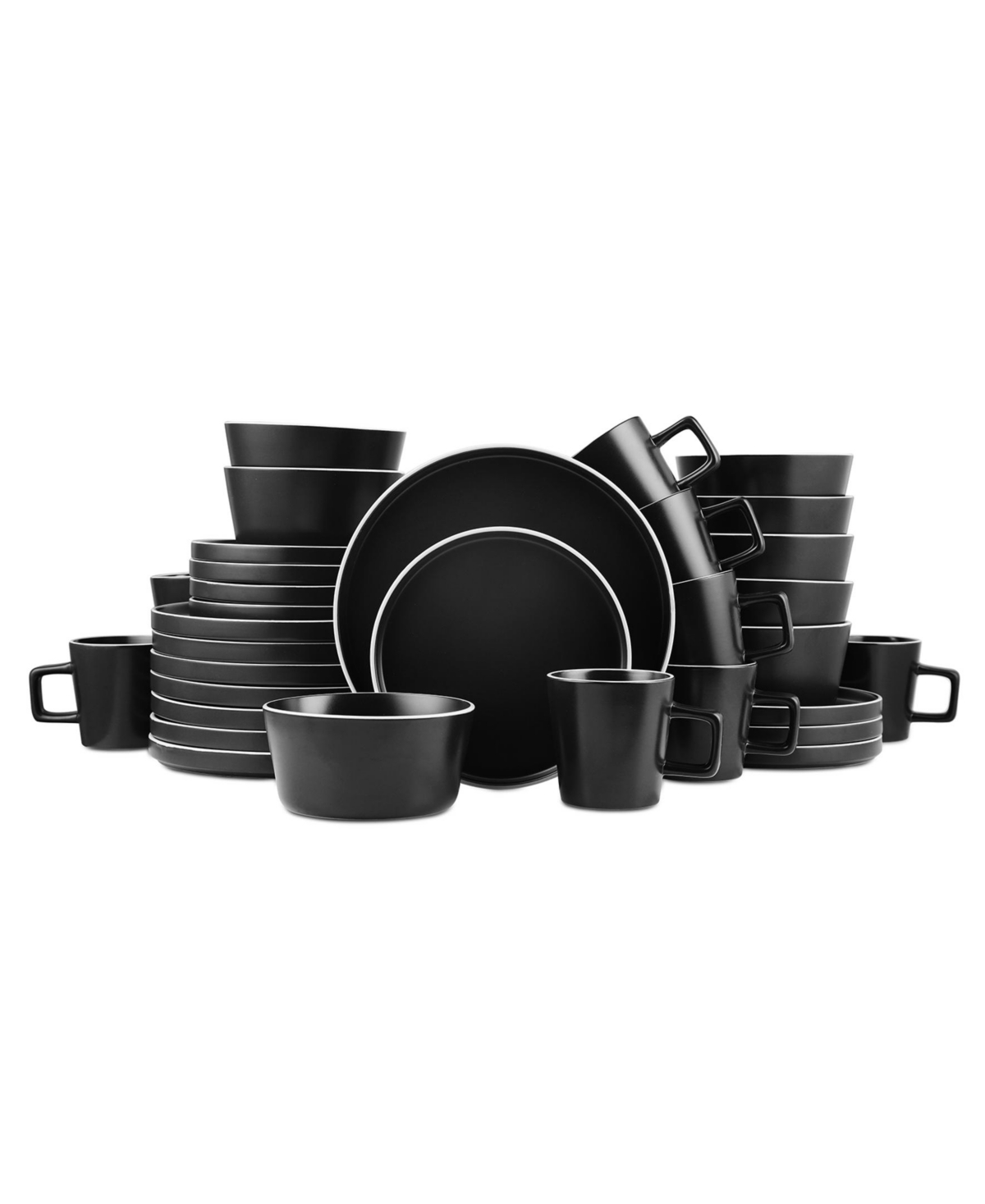 Allison 32 Pc. Dinnerware Set, Service for 8 - Black Matte