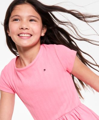 Big Girls Knit-to-Woven Short-Sleeve Dress