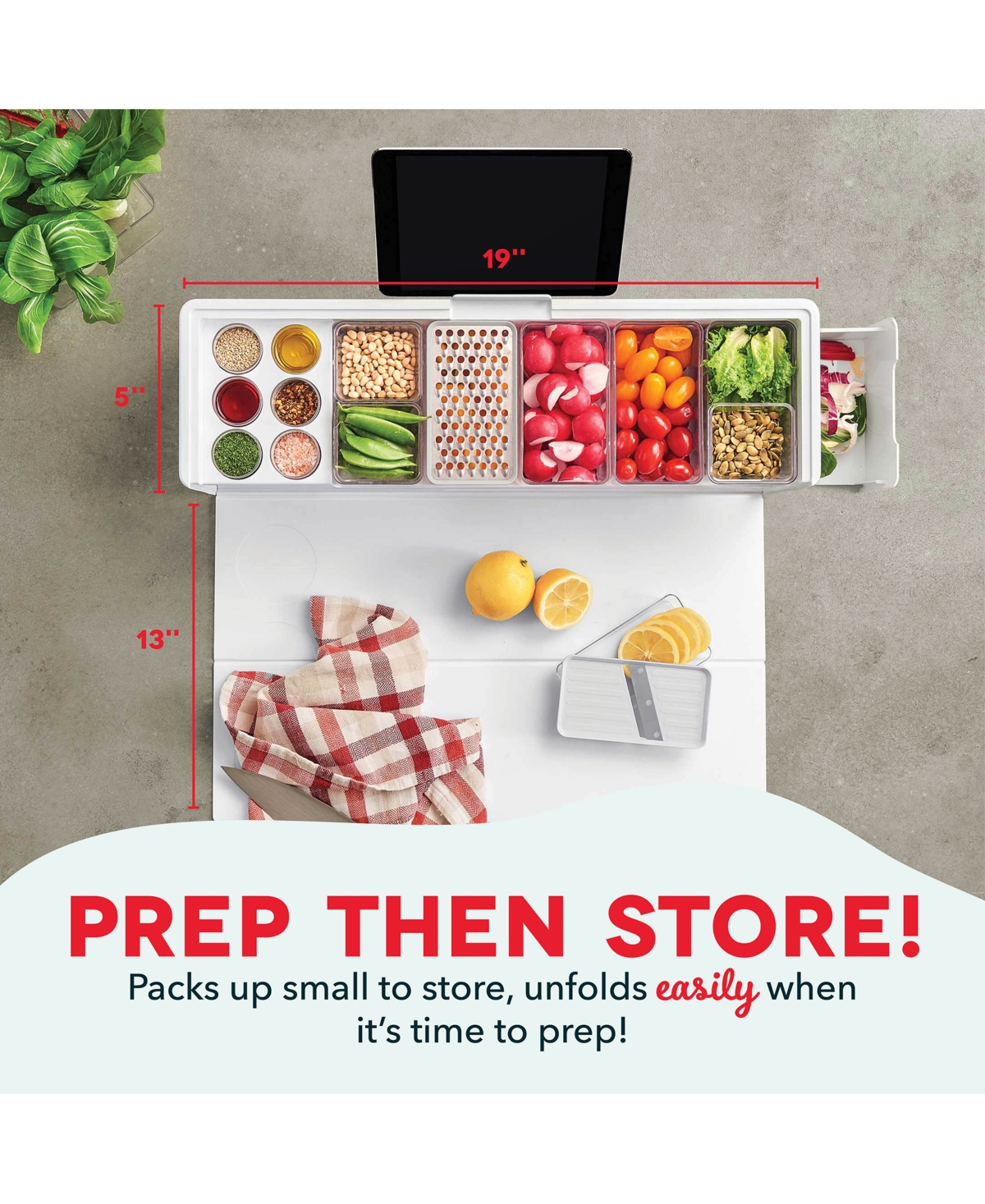 Prepdeck Gen 2 Recipe Prep & Storage Station System In White Stone
