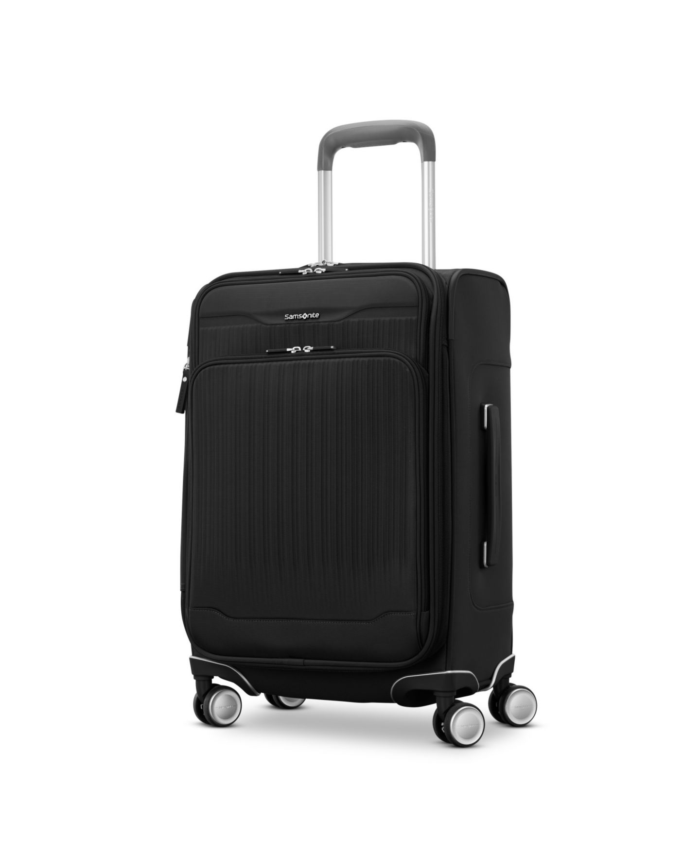 Чемодан Samsonite Silhouette 18 Expandable Softside Carry-on Spinner, цвет: Чёрный — фото 1