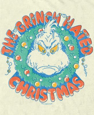 Men's Grinch Hates Christmas Stamp Short Sleeve T-Shirt