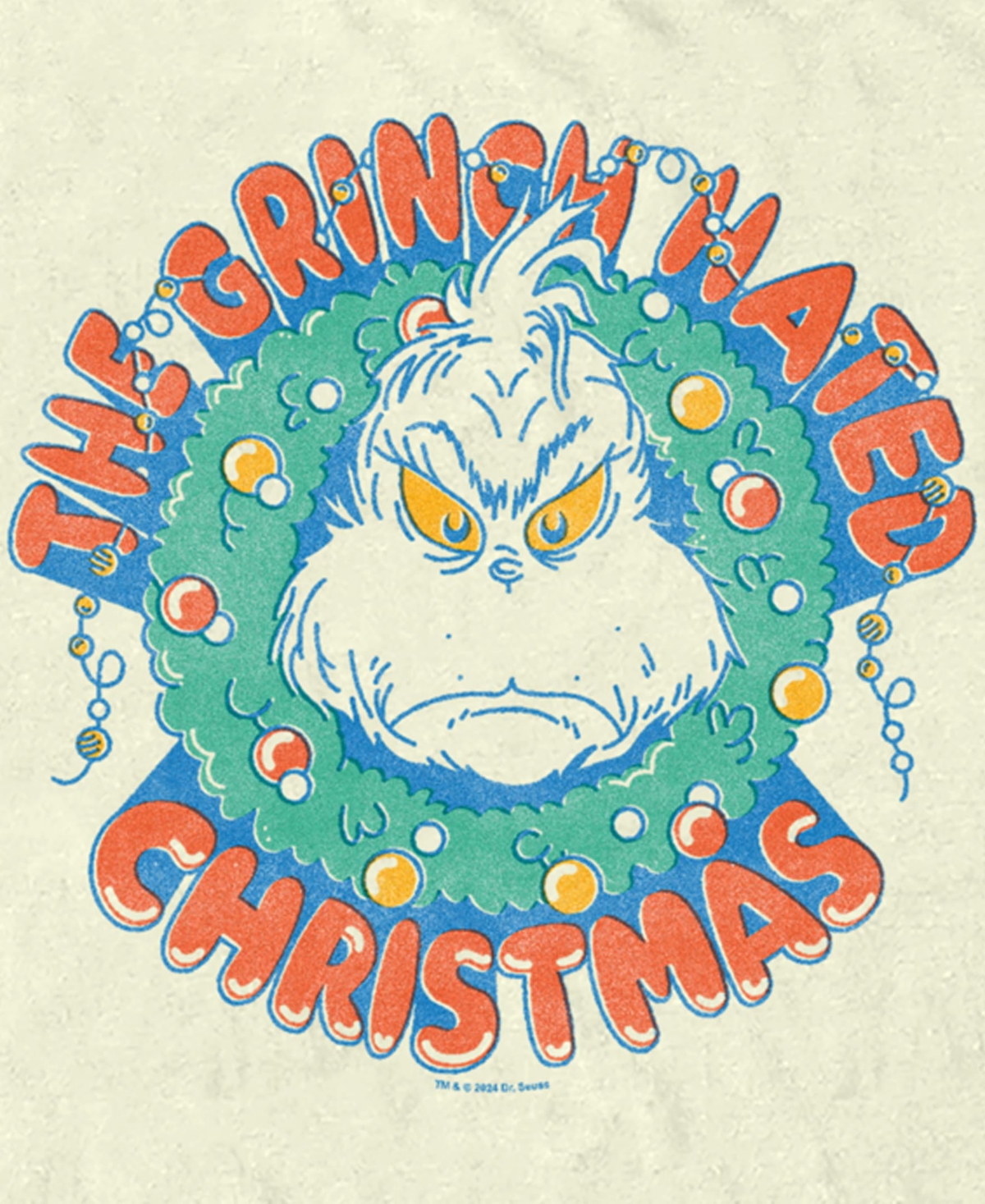 Fifth Sun Men's Grinch Hates Christmas Stamp Short Sleeve T-Shirt