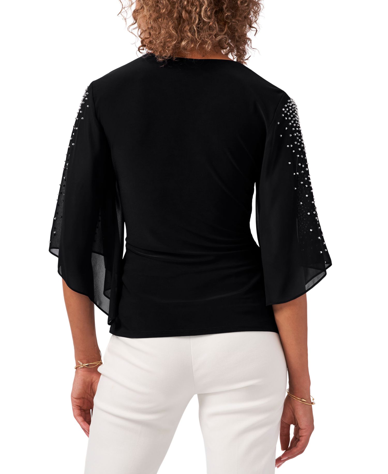 Embellished Chiffon Sleeve Top