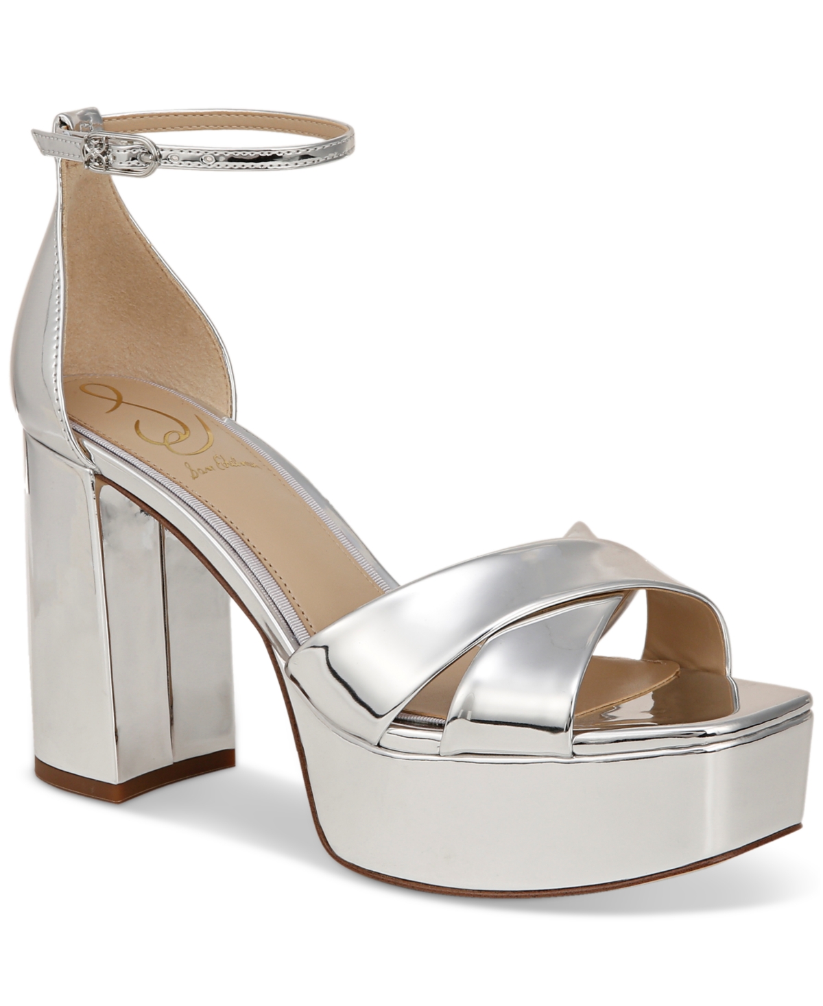 Shop Sam Edelman Women's Jullian Platform Dress Sandals In Soft Silver