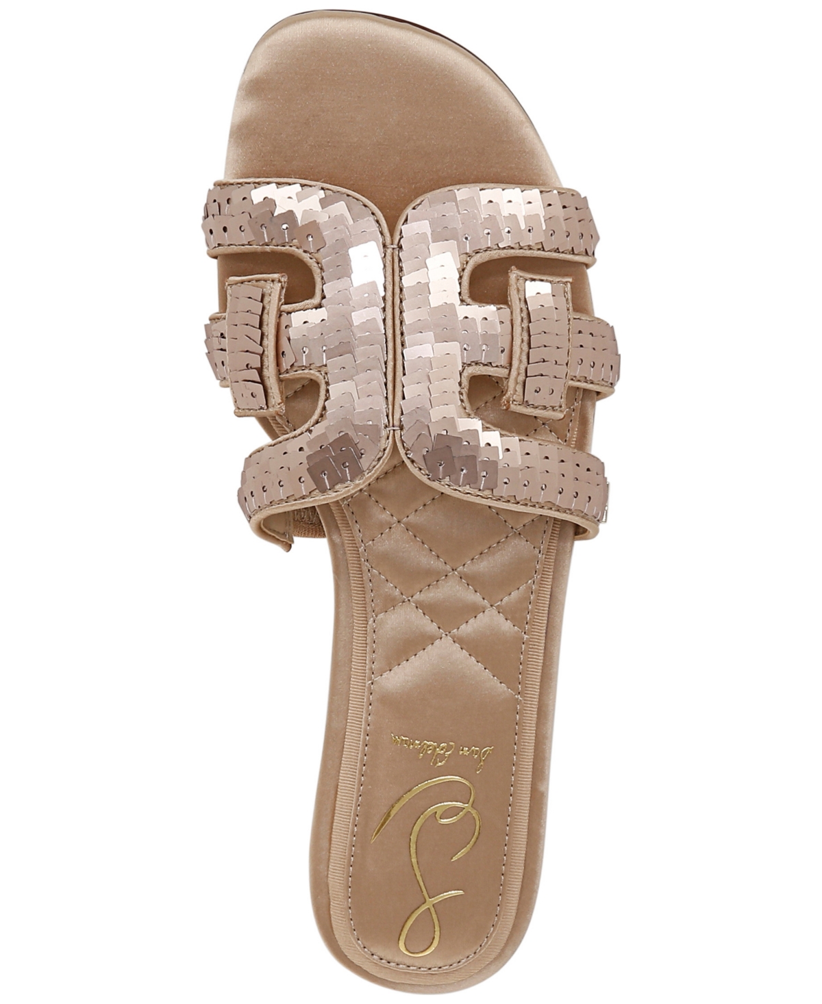 Sam Edelman Bay Glamour Slide Sandal Molten Gold Fabric In Molten Gold