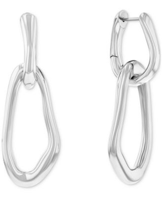 Calvin Klein Silver-Tone CK Statement Links Drop Earrings 17190₽