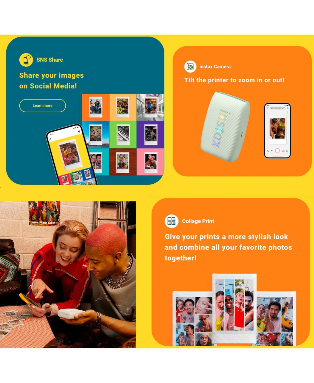 Fujifilm Instax Mini Link 3 Compact Smartphone Printer SageBundle - Green