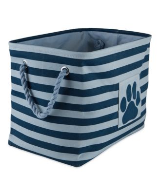 Bone Dry Collapsible Pet Storage Bin Stripe/Paw Patch - Dark navy