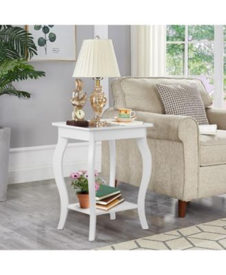 Set of 2 Accent Side Tables with Shelf