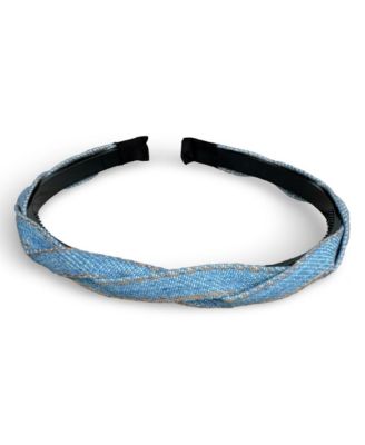 Thin Braid Headband - Light Wash Denim