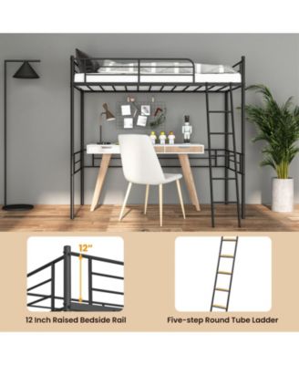 Metal Loft Twin Bed Frame Single High Loft Bed