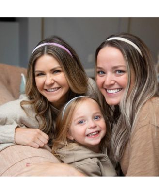 Classic Thin Padded Headband Set - Tan + Purple + Grey