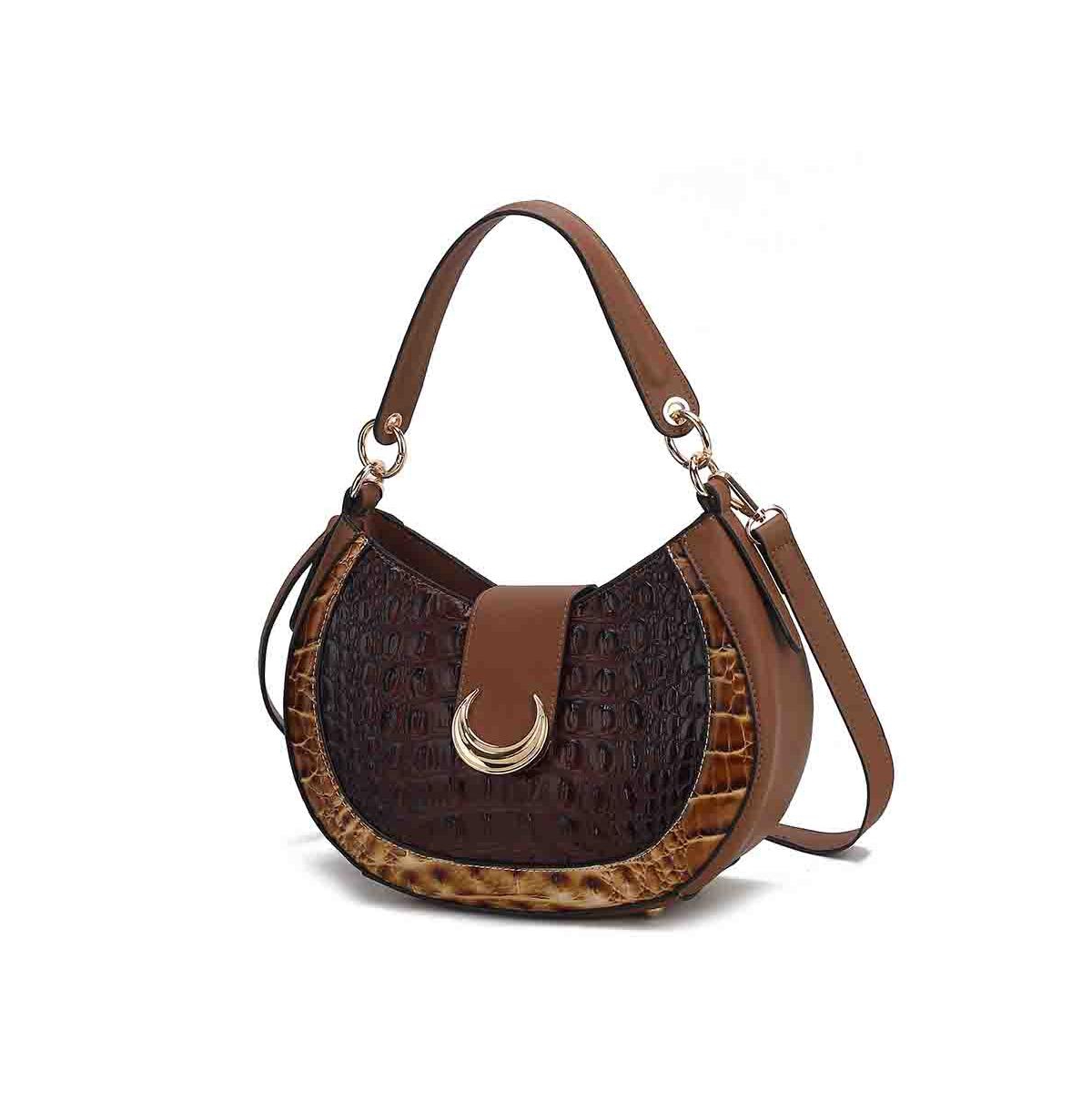 Mkf Collection Jain Half Moon Luxe Croc-Embossed Shoulder Bag, Spacious and Timeless by Mia K
