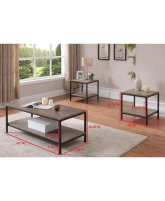 Helder 3-Piece Occasional Table Set, Black