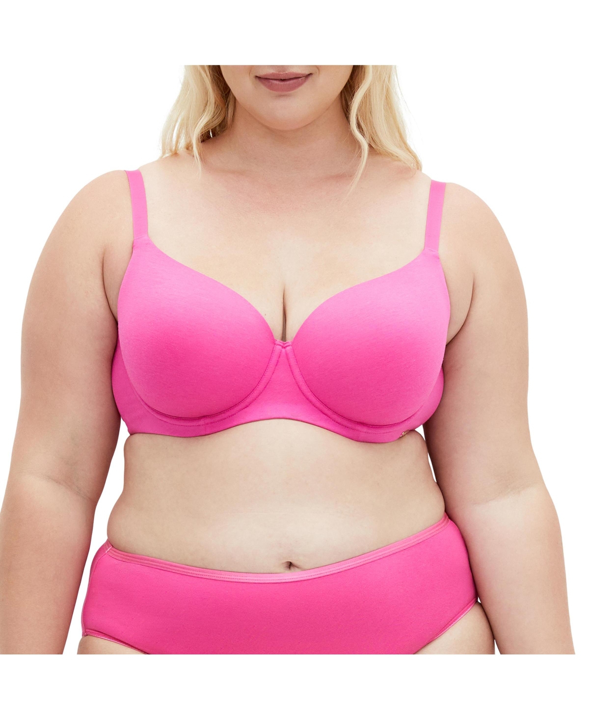 Plus Size Smooth & Chic Cotton T-Shirt Bra - Raspbery rose