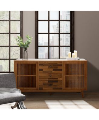 Crrillus Mid-century 58'' Wide 3 Drawer Sideboard with Slatted Doors