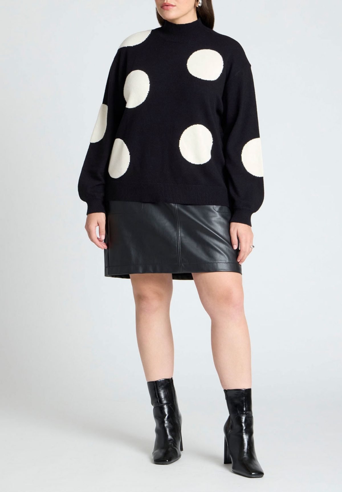 Eloquii Plus Size Polka Dot Sweater