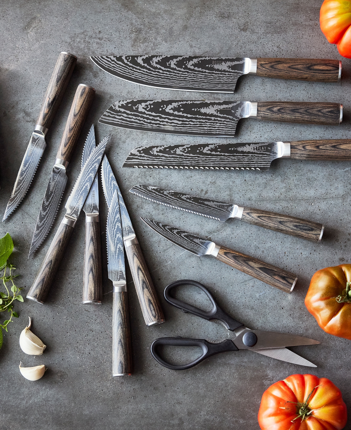Greenpan Bobby Flay X  13-piece Knife Block Set In Gray