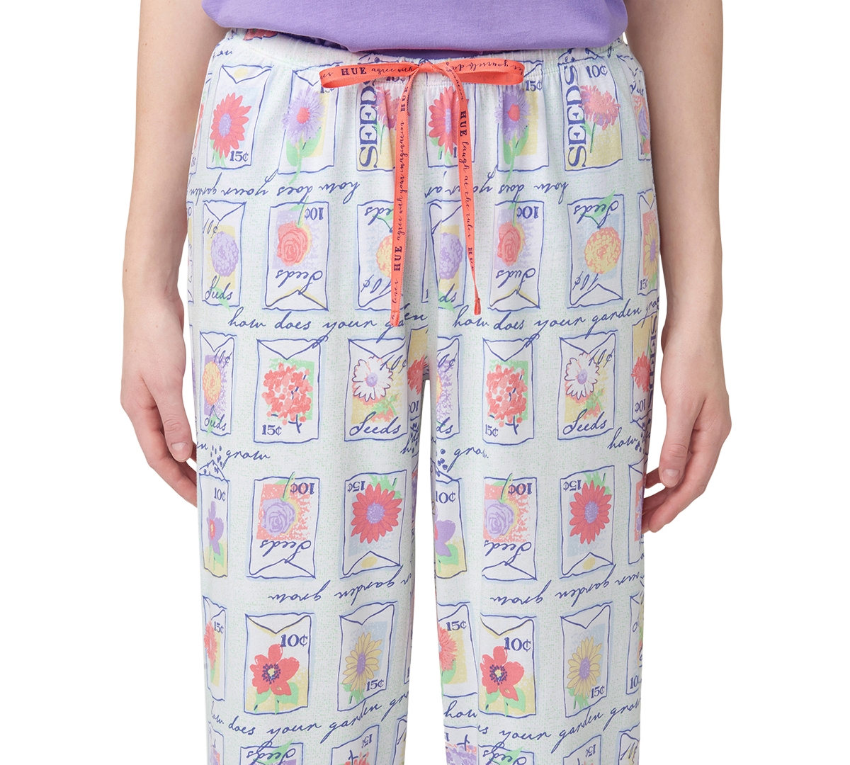 Hue Women's Garden Seeds Capri Pajama Pants In Bright White
