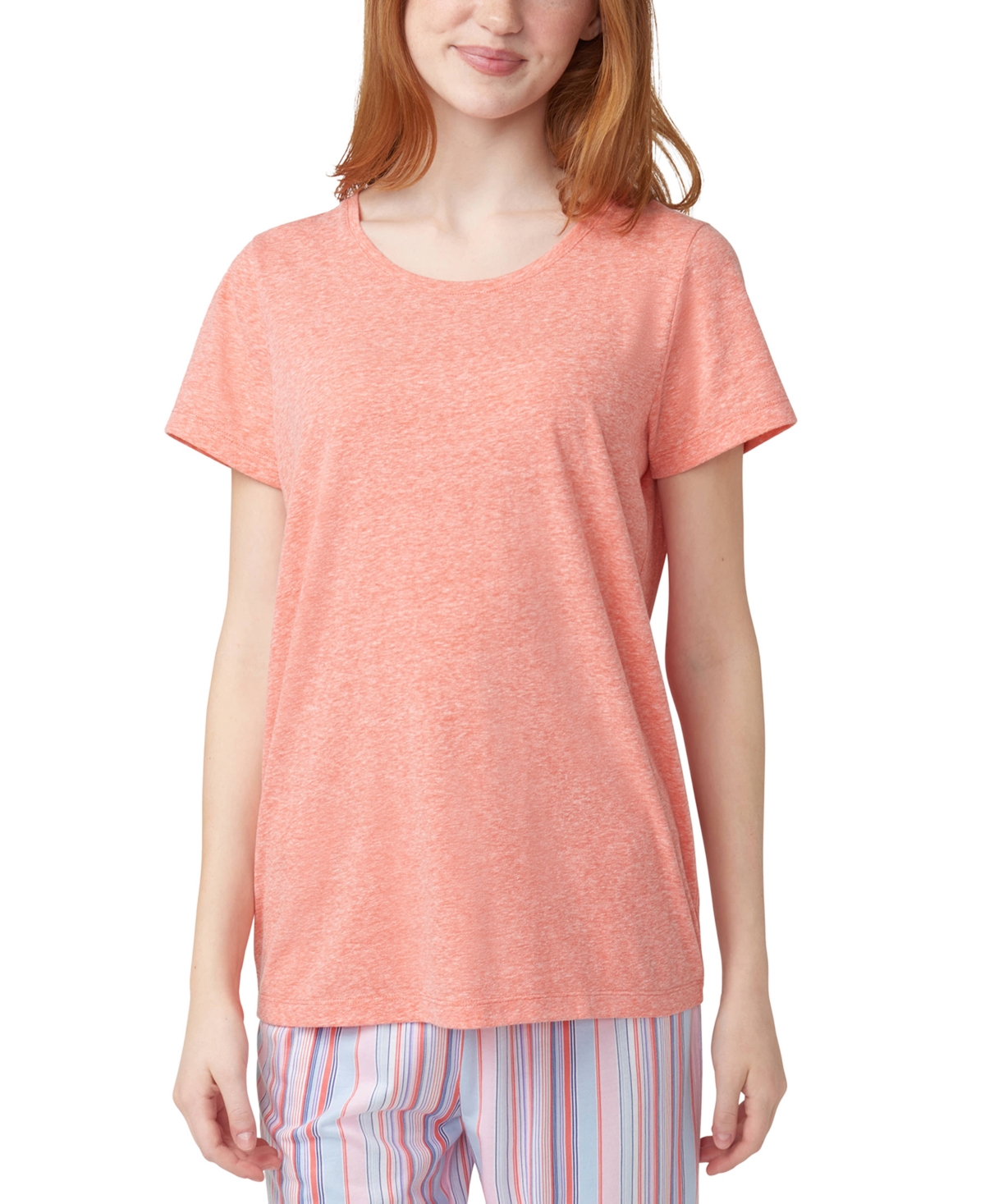Shop Hue Women's Solid Short-sleeve Scoop-neck Pajama T-shirt In Dubarry
