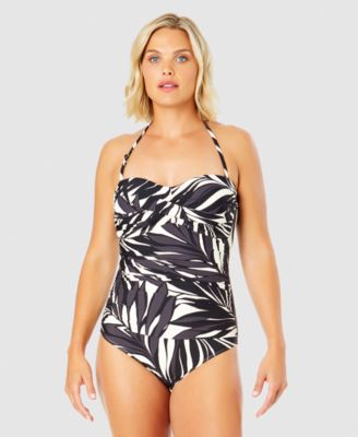 Women's Printed Twist-Front One-Piece Swimsuit
