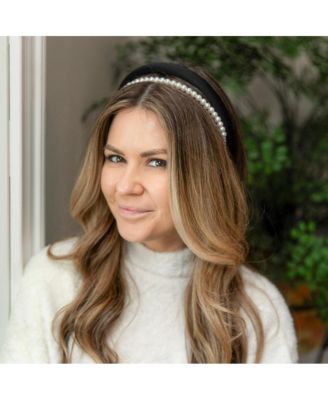 Classic Double Headband Set - Black and Pearl