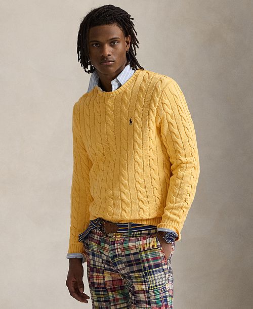 alfani Polo Ralph Lauren Men's Cable-Knit Cotton Sweater Men's Fashion & Accessories