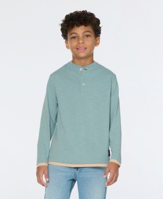 Big Boys Slub Jersey Henley T-Shirt
