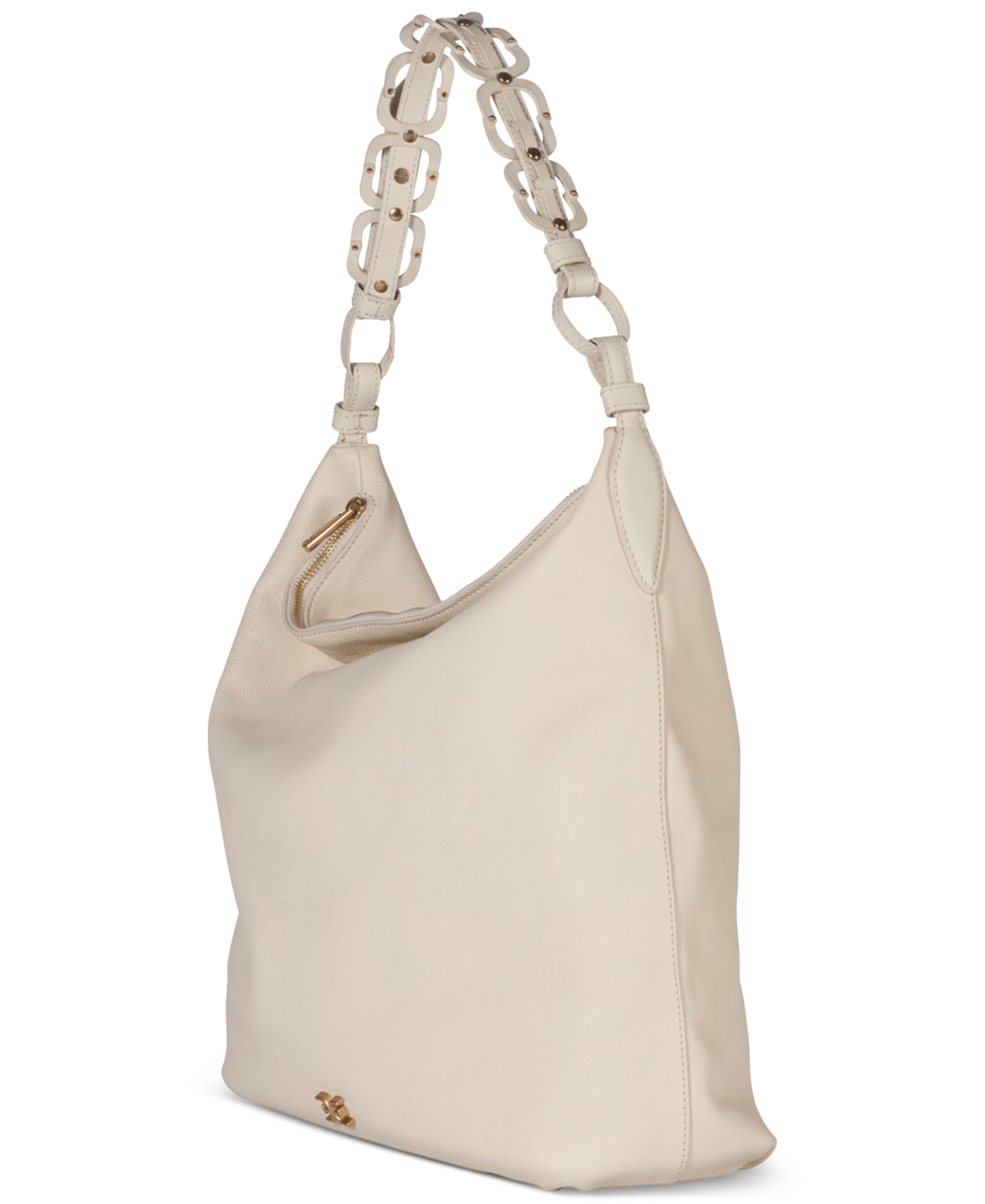 Shop Sam Edelman Bay Large Leather Chainlink Hobo In Cream