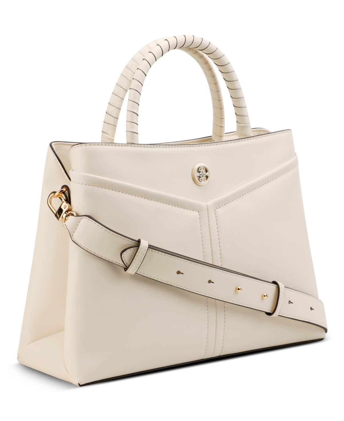 Nine West Erina Removable Strap Satchel Bag In Chic Cream