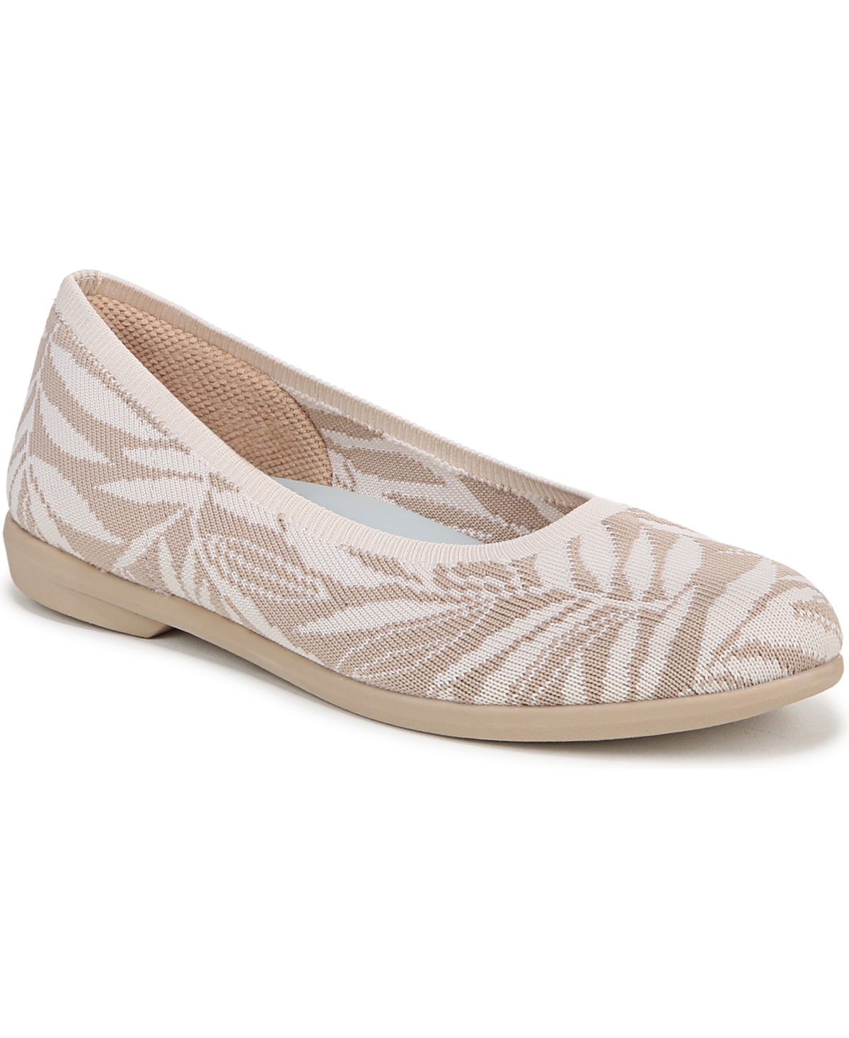 Shop Bzees Women's Kit 2 Washable Round Toe Ballerina Flats In Beige Knit Fabric