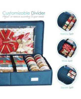 Wrapping Paper Storage Container - Christmas Storage Bag with Interior Pockets - Gift Wrapping Organizer Storage Fits Up to 22 Rolls of 40" - Tear Proof  Wrapping Paper Organizer
