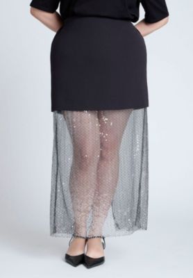Women's Plus Size Sparkly Twofer Skirt