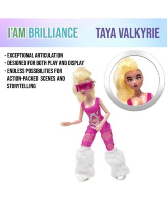 Taya Valkyrie. - a brand new line of Action Dolls! Each character explores a fascinating career option, with articulation meant to bring the dolls into a variety of poses, all with soft goods and rooted hair for fun styling!
