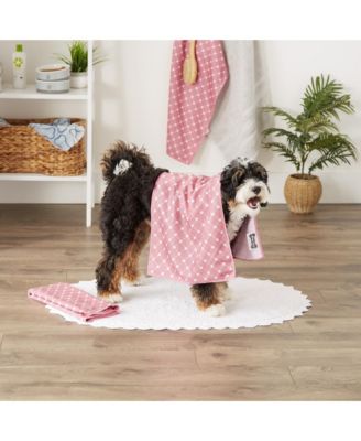 Microfiber Trellis Printed Pet Towel 3 Piece Set