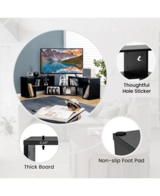 GOUUN 3 Pieces Adjustable TV Stand for TVs up to 65 Inch with Shelves