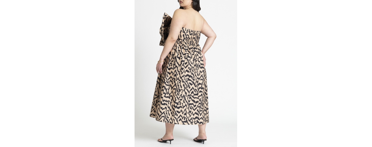 Eloquii Plus Size Bow Bodice Flare Dress