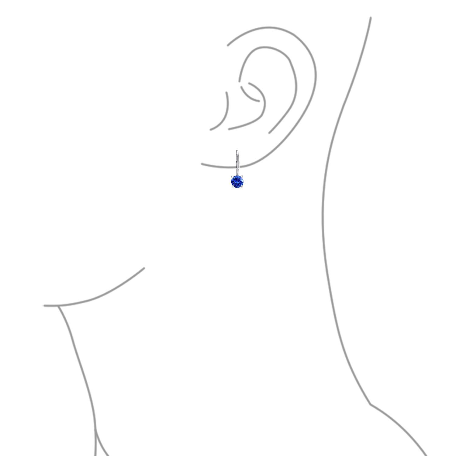Classic Round 1CT CZ Solitaire Drop Stud Earrings