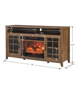 55 Inch Tv Media Stand With Electric Fireplace Kd Inserts Heater
