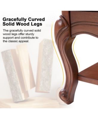 Penny Traditional Nightstand with Solid Wood Legs