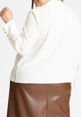 Women's Pointed Collar Button Up Shirt