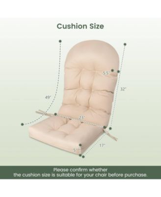 Patio Adirondack Chair Cushion with Fixing Straps and Seat Pad