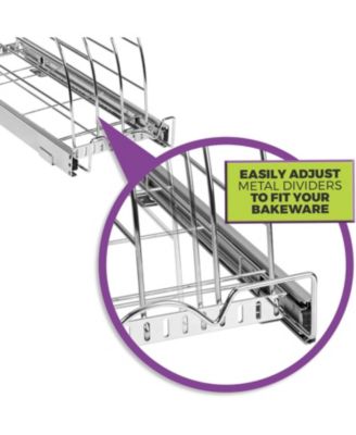  8.5 x 21 In Bakeware Pull Out Organizer for Cookie Sheet, Cutting Board, Bakeware, and Tray