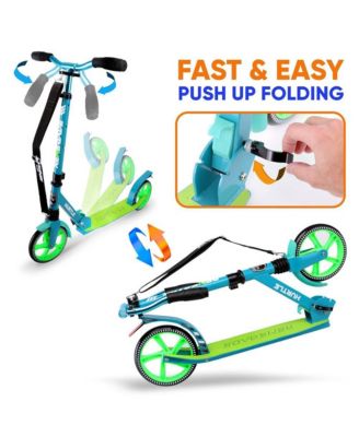 Renegade Kick Scooters for Kids Teenagers Adults- 2 Wheel Kids Scooter with Adjustable T-Bar Handlebar - Alloy Anti-Slip Deck - Portable Folding Scooters for Kids with Carrying Strap