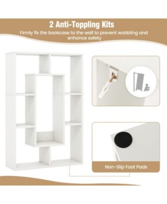 24" 7-Cube Geometric Bookshelf Modern Decorative Open Bookcase