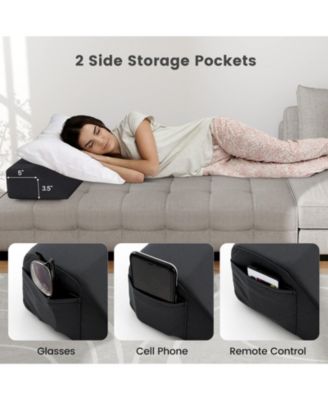 Bed Wedge Pillow with Storage Bag-King Size