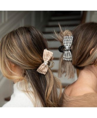 Large Clip - Black Checkered Pearl