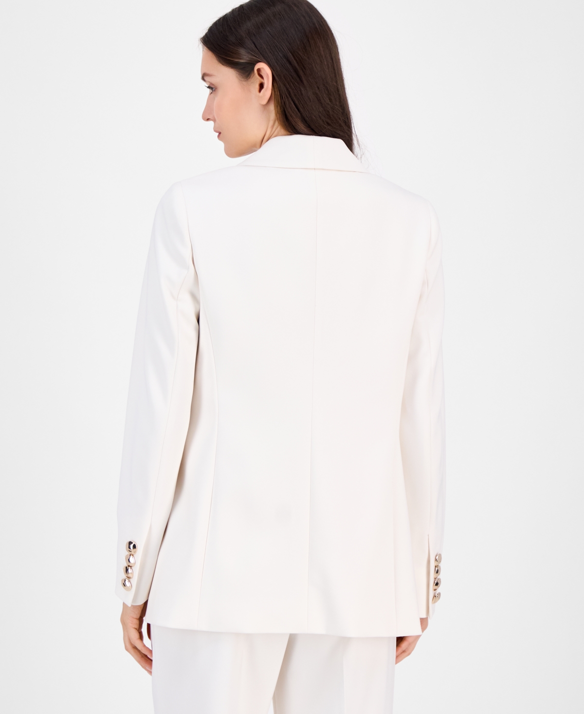 Shop Anne Klein Women's Liberty Stretch Open-front Shawl Collar Blazer In White Dove