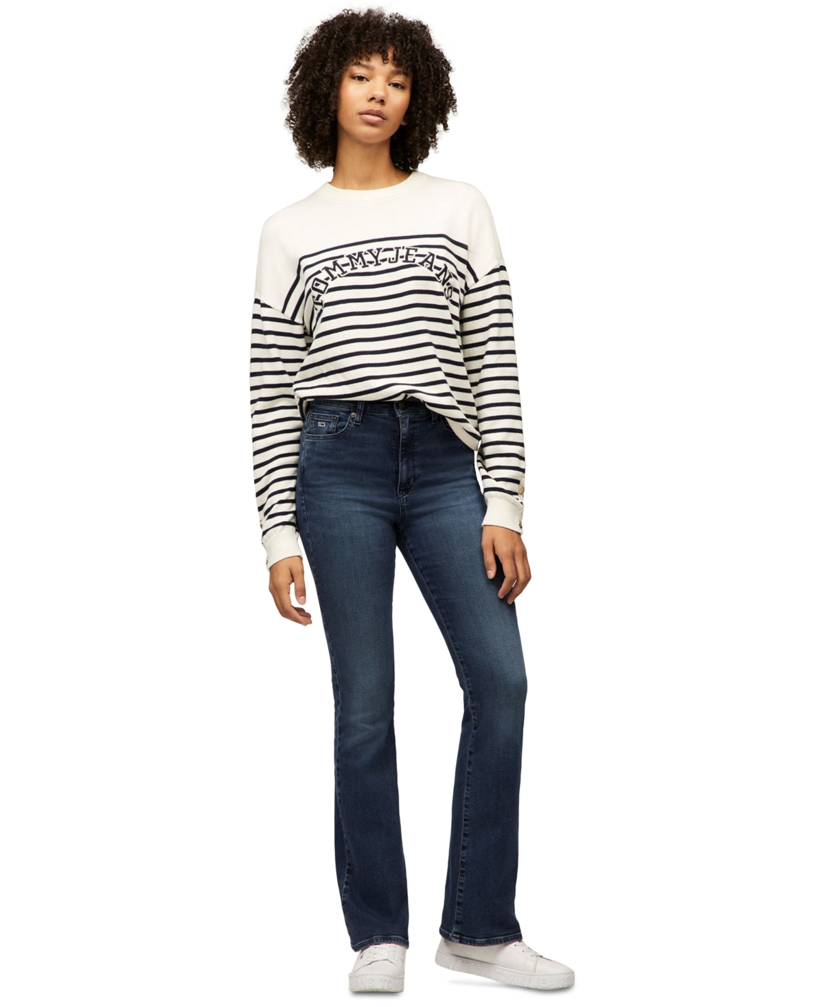 Women's Sylvia High-Rise Flare Jeans - Denim Washed Blue Black
