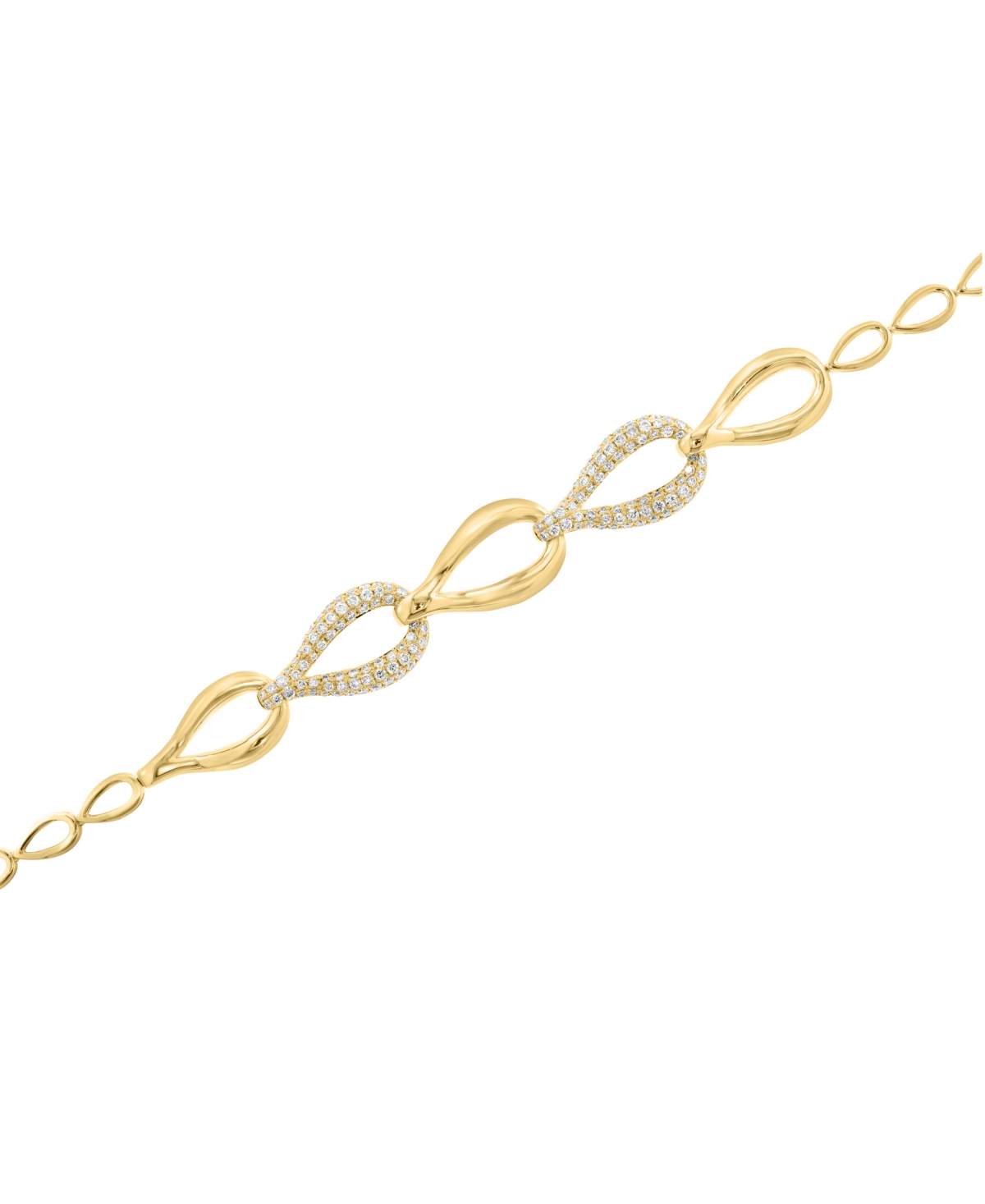 Effy Collection Diamond Teardrop Link Bracelet (1-3/8 Ct. T.w.) In 14k Gold In Gold